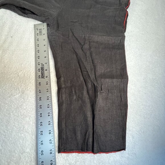 XiAo Womens High Rise Elastic Waist Linen Capri Crop Pants Large Pull-On Casual - Picture 9 of 9